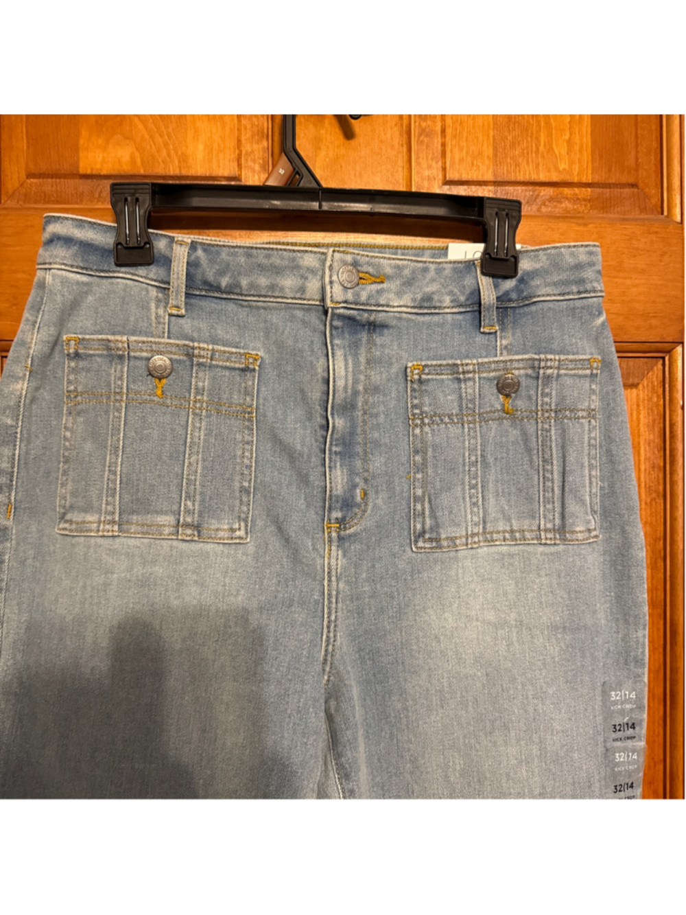 Loft patch pocket kick crop jeans 14 - Picture 3 of 8
